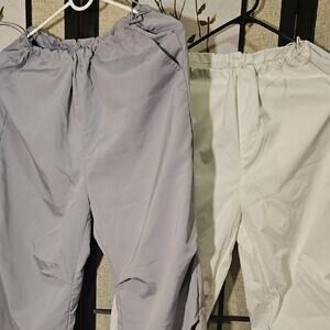 Men's Gray and White Trackpants